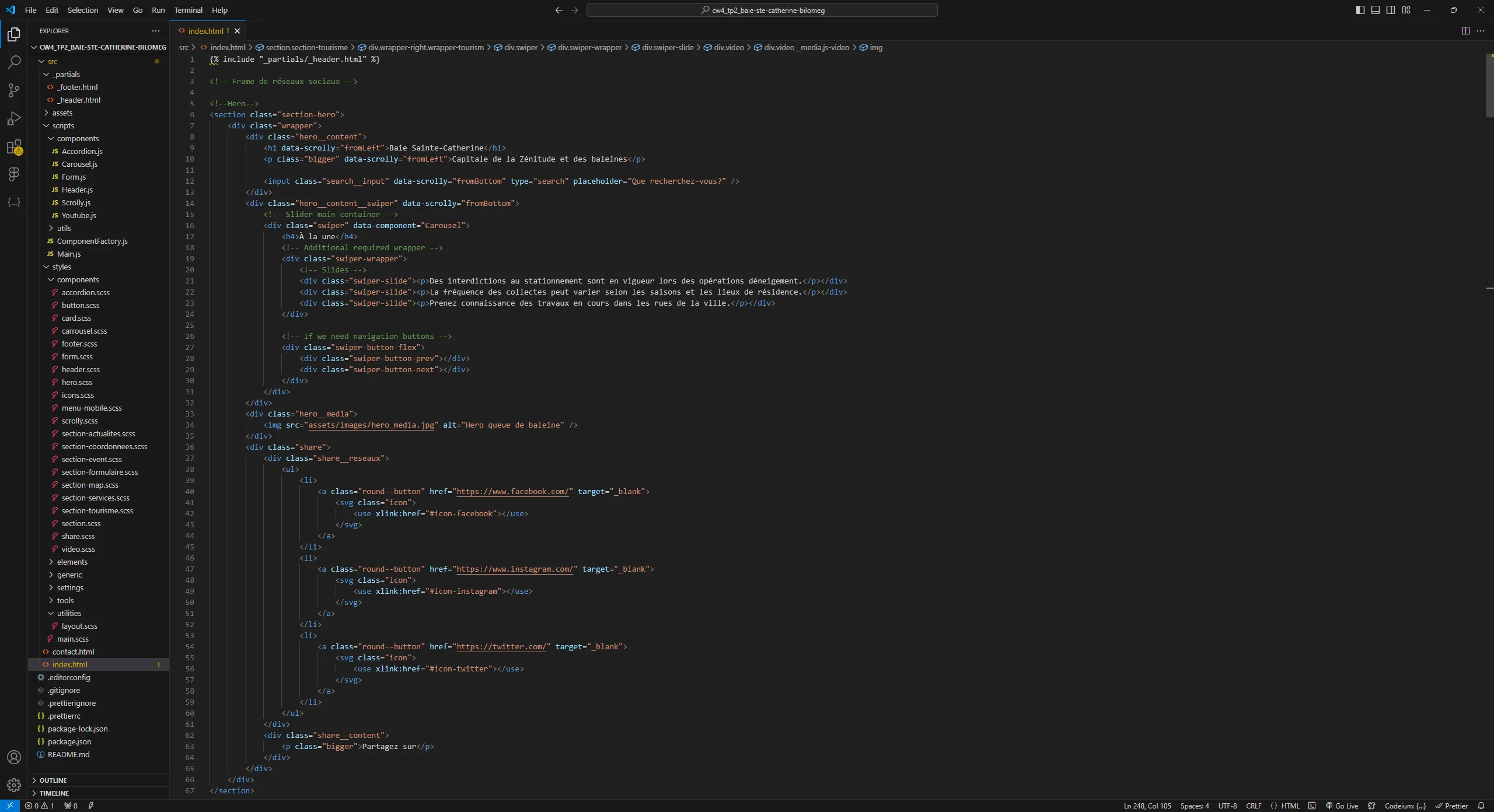 Code HTML Accueil